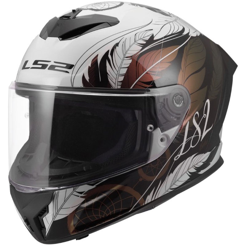 Integraal motorhelm LS2 FF820 Rapid III Boho glanzend wit-zwart-roze