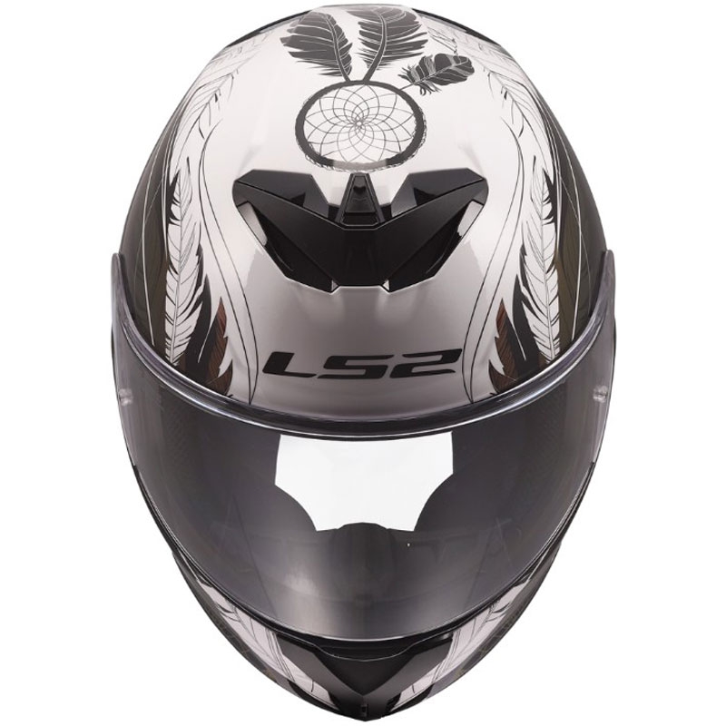 Integraal motorhelm LS2 FF820 Rapid III Boho glanzend wit-zwart-roze