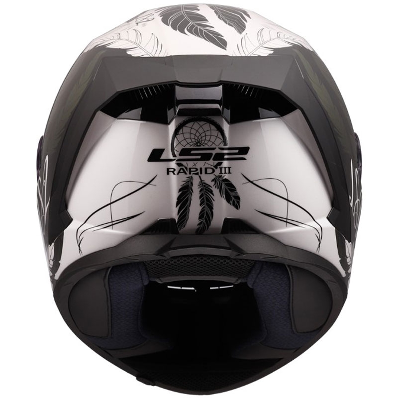Integraal motorhelm LS2 FF820 Rapid III Boho glanzend wit-zwart-roze