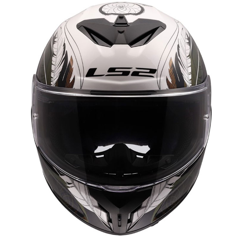 Integraal motorhelm LS2 FF820 Rapid III Boho glanzend wit-zwart-roze