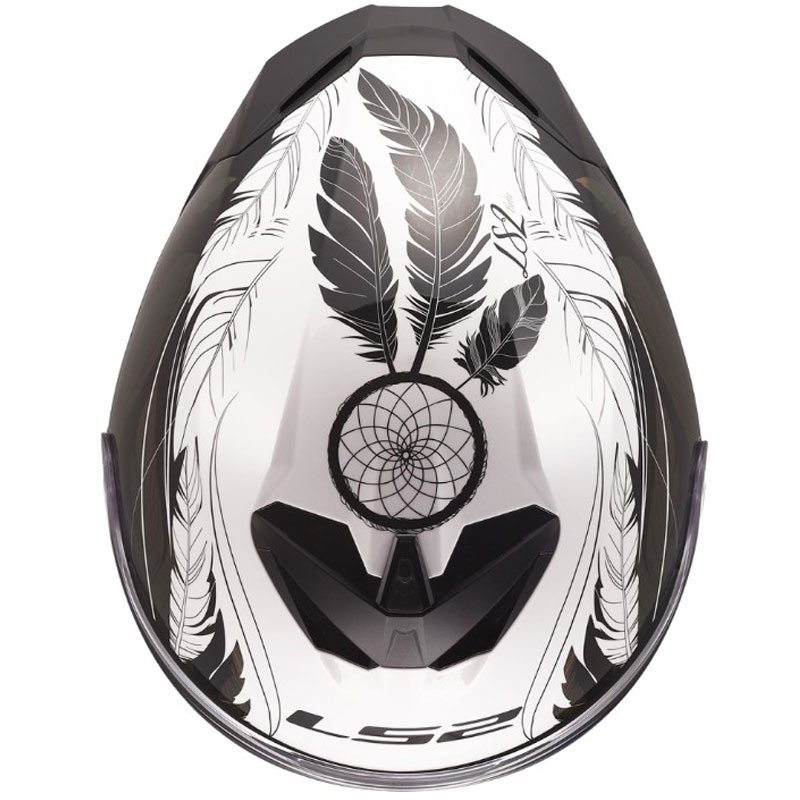 Integraal motorhelm LS2 FF820 Rapid III Boho glanzend wit-zwart-roze