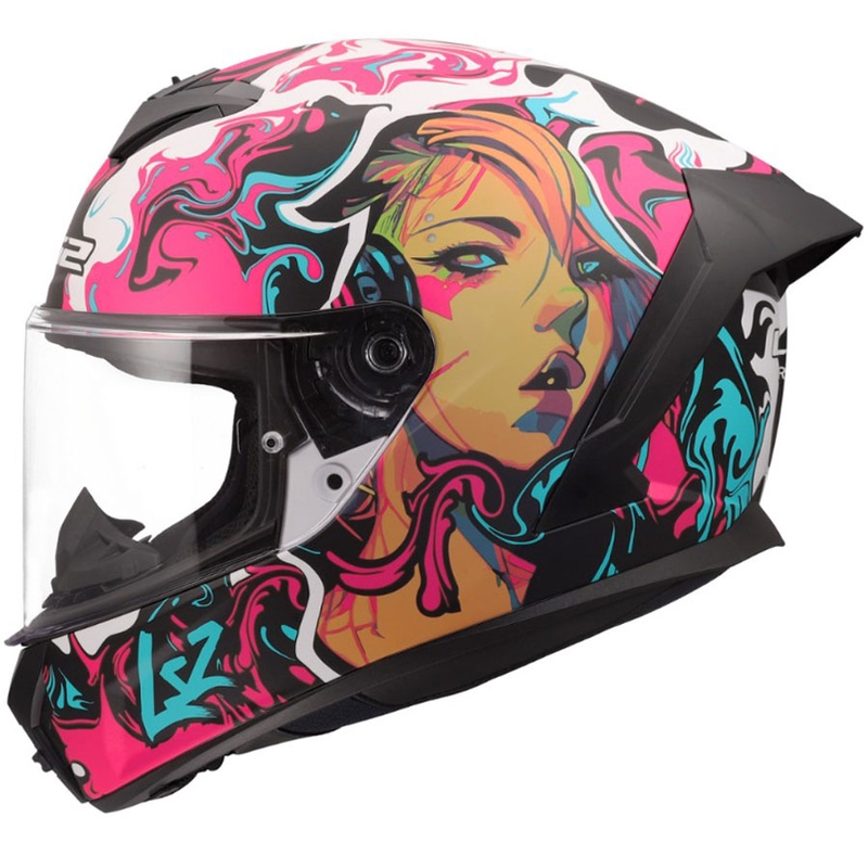 Integraal motorhelm LS2 FF820 Rapid III Cyberg mat paars-blauw-groen