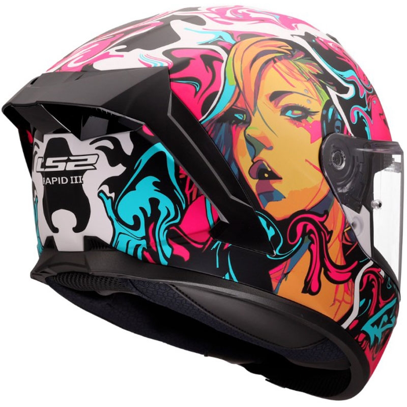 Integraal motorhelm LS2 FF820 Rapid III Cyberg mat paars-blauw-groen