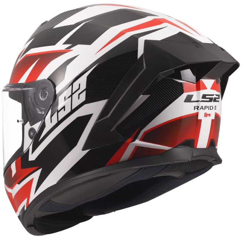 LS2 FF820 Rapid III Xtrem integraalhelm voor motorfietsen, glanzend wit-zwart-rood
