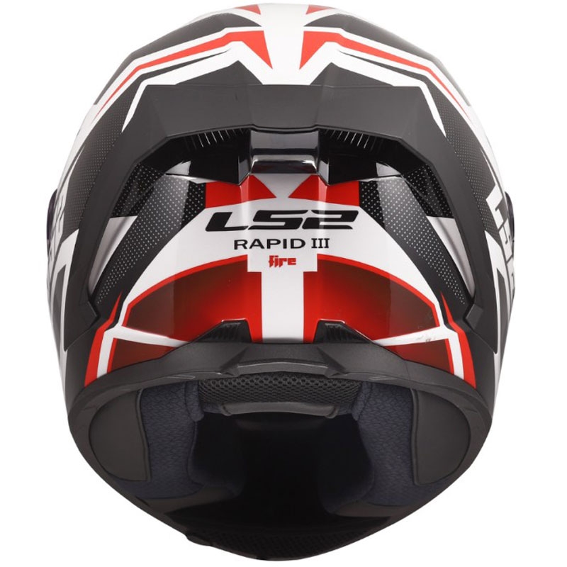 LS2 FF820 Rapid III Xtrem integraalhelm voor motorfietsen, glanzend wit-zwart-rood