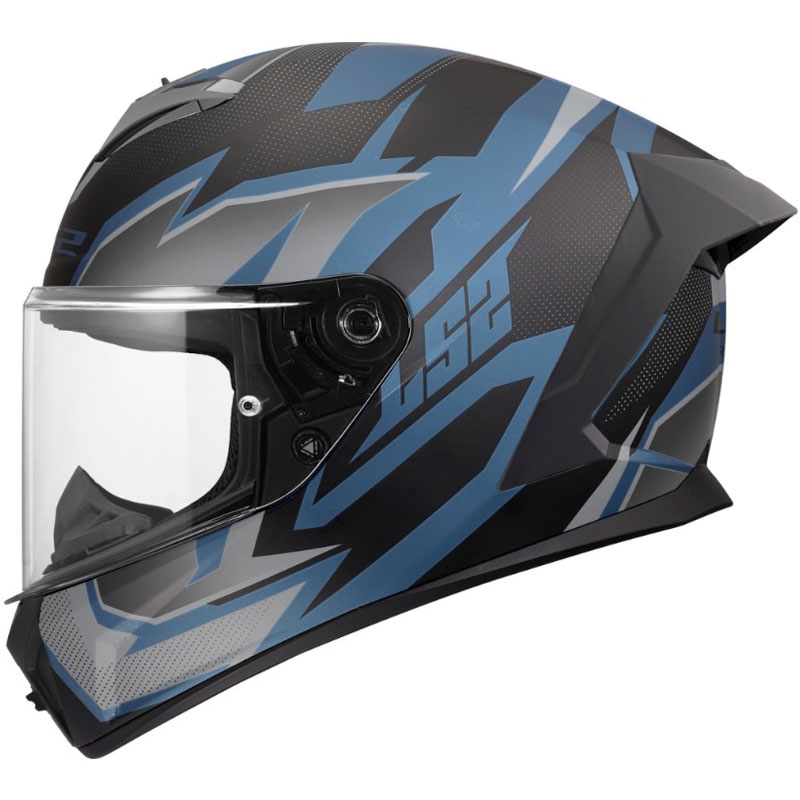 LS2 FF820 Rapid III Xtrem integraal motorhelm matzwart-blauw-petrol
