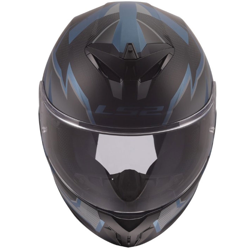 LS2 FF820 Rapid III Xtrem integraal motorhelm matzwart-blauw-petrol