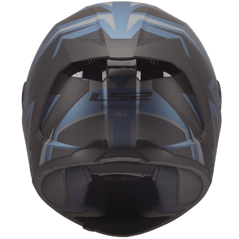 LS2 FF820 Rapid III Xtrem integraal motorhelm matzwart-blauw-petrol