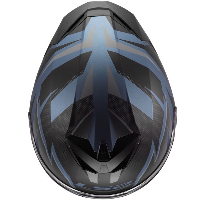 LS2 FF820 Rapid III Xtrem integraal motorhelm matzwart-blauw-petrol
