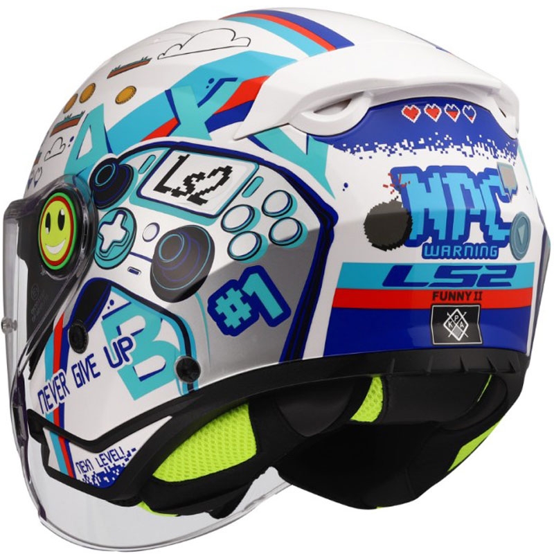 Kindermotorhelm met open gezicht LS2 OF622 Funny II Next Level glanzend wit