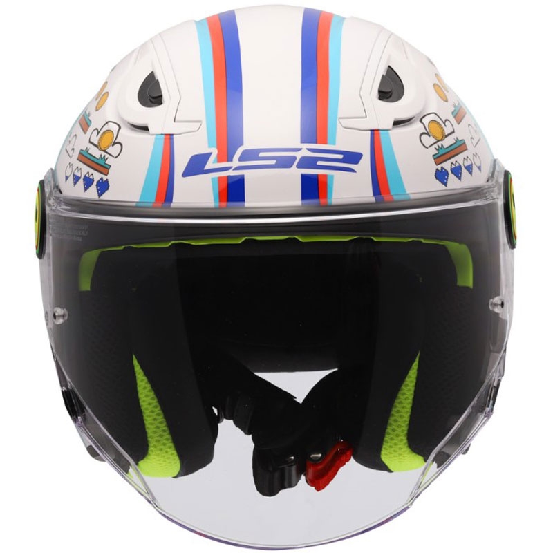 Kindermotorhelm met open gezicht LS2 OF622 Funny II Next Level glanzend wit