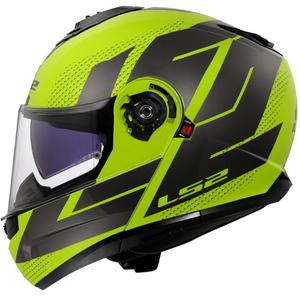 Opklapbare helm LS2 FF908 Strobe II Code glanzend fluorescerend geel-zwart