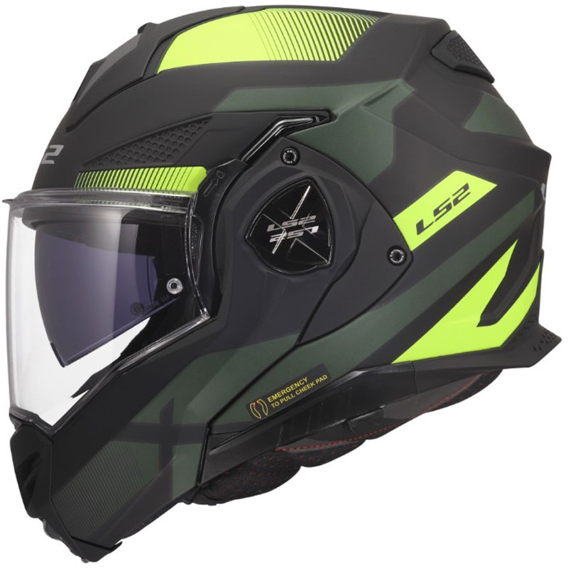 Opklapbare motorhelm LS2 FF901 Advant X Nova mat fluorescerend geelzwart
