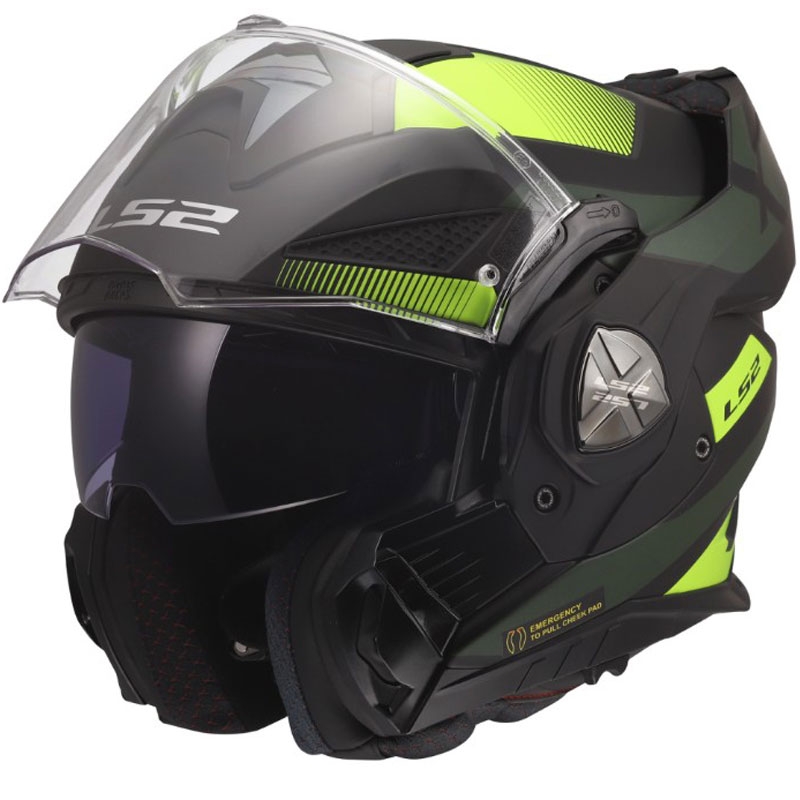 Opklapbare motorhelm LS2 FF901 Advant X Nova mat fluorescerend geelzwart