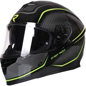 Street Racer Magna zwart met gele integraal motorhelm