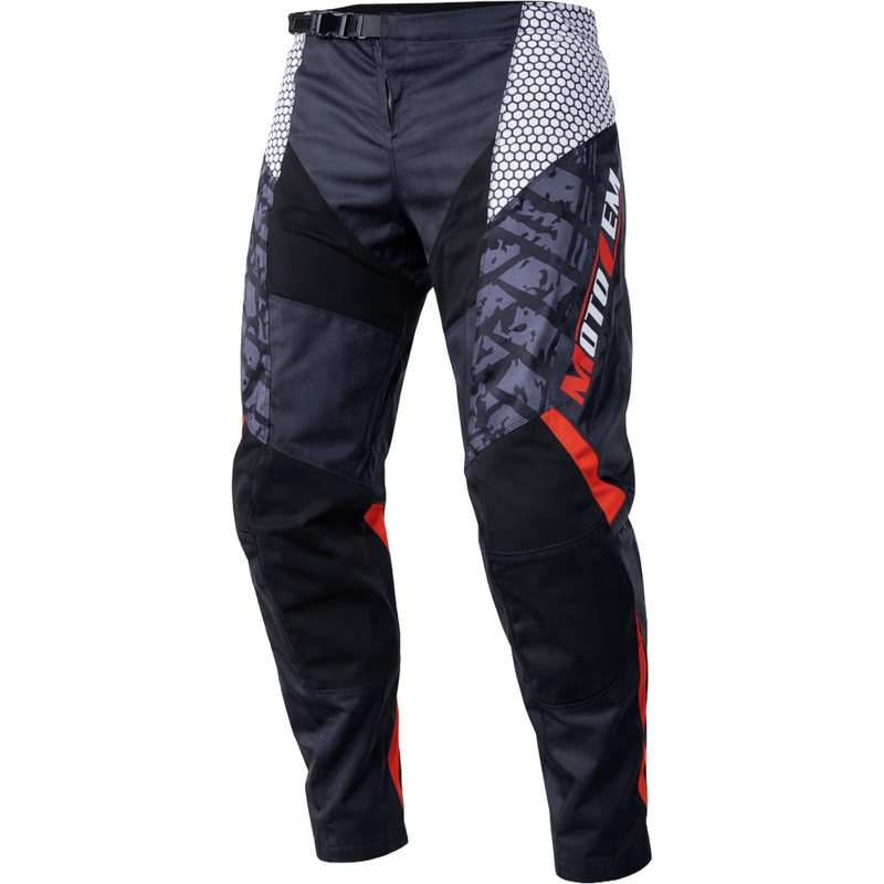 MotoZem Ground MX motorcrossbroek zwart-wit-rood
