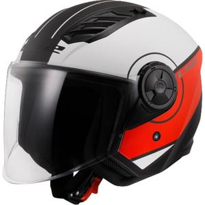 Open motorhelm LS2 OF616 Airflow II Cover mat wit en rood