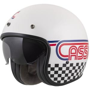 Cassida Oxygen 2.0 Rondo open face motorhelm parelwit-rood-blauw-zwart
