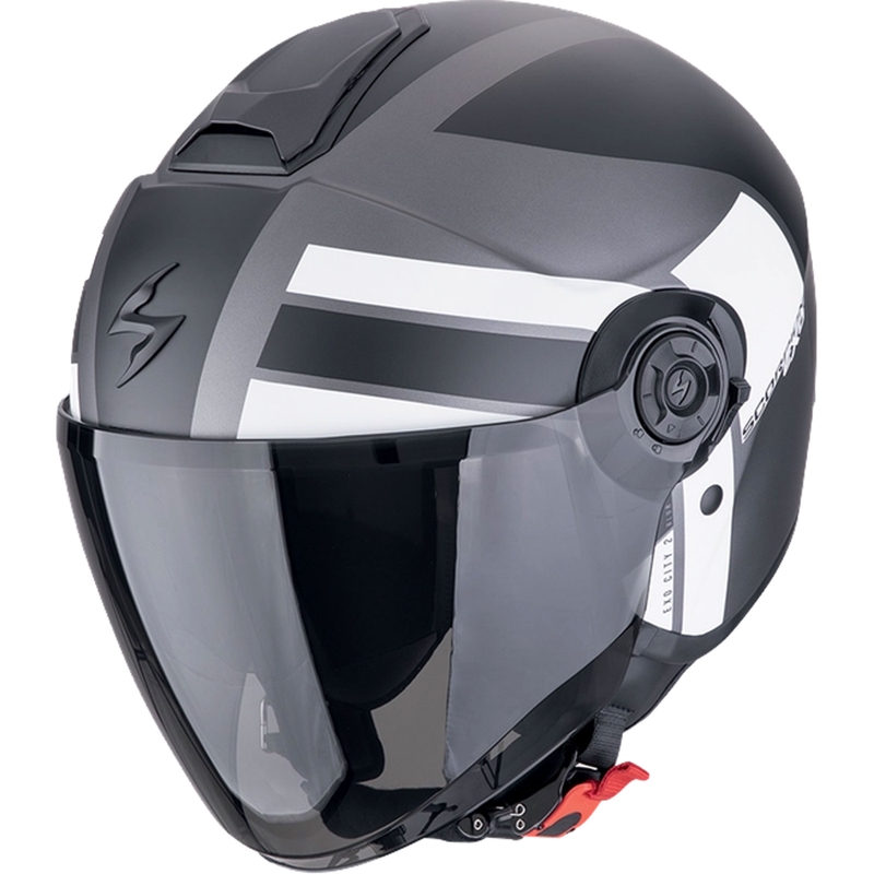 Open motorhelm Scorpion EXO-CITY II BLUR mat zilver-zwart-wit uitverkoop