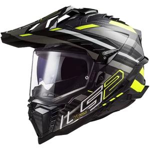 Endurohelm LS2 MX701 Explorer C Edge 06 zwart-grijs-fluogeel