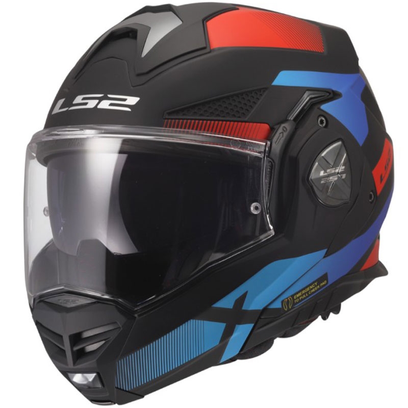 Opklapbare motorhelm LS2 FF901 Advant X Nova matzwart-rood-blauw
