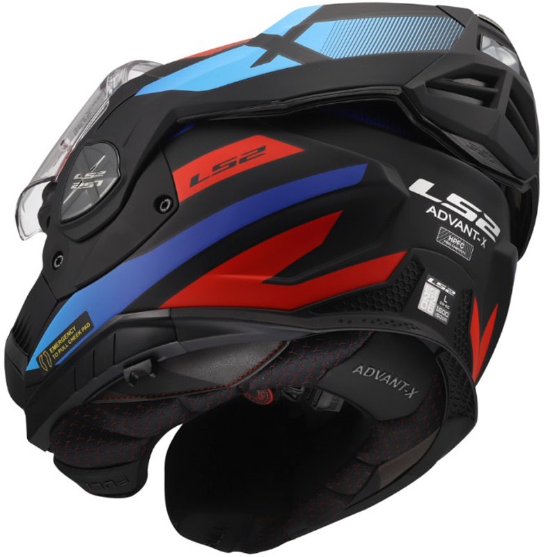 Opklapbare motorhelm LS2 FF901 Advant X Nova matzwart-rood-blauw