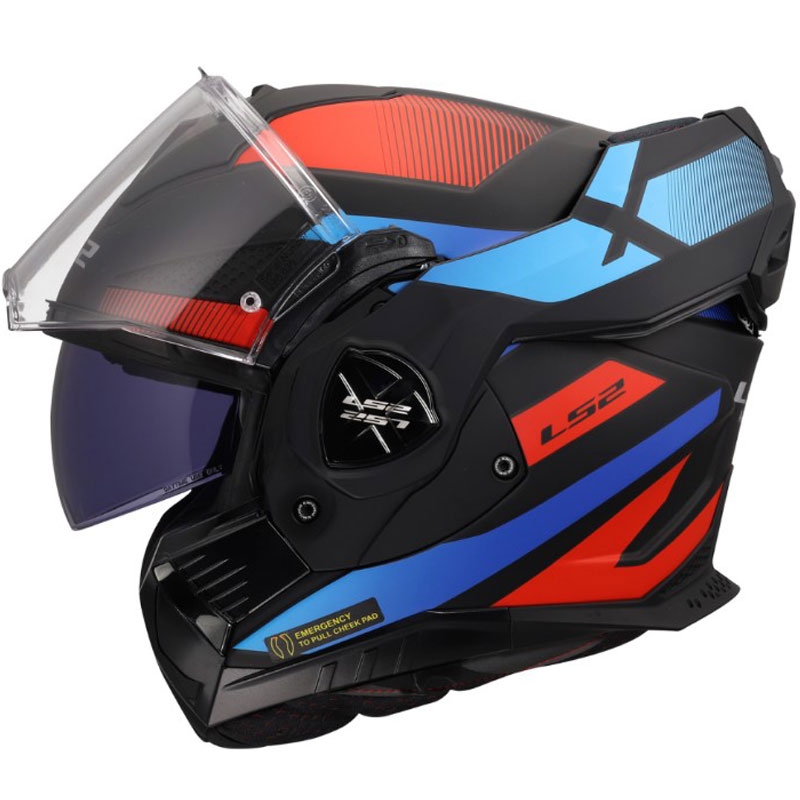 Opklapbare motorhelm LS2 FF901 Advant X Nova matzwart-rood-blauw