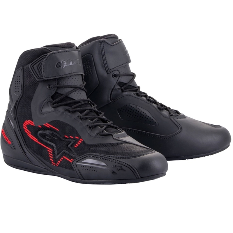 Alpinestars Faster-3 Rideknit zwart-donkergrijs-rood motorlaarzen