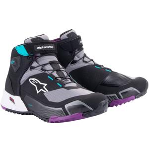 Alpinestars Dames Stella CR-X Drystar Zwart-Grijs-Violet-Turkoois Motorfietslaarzen