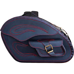 Leren motortassen RSA S266A zwart-rood