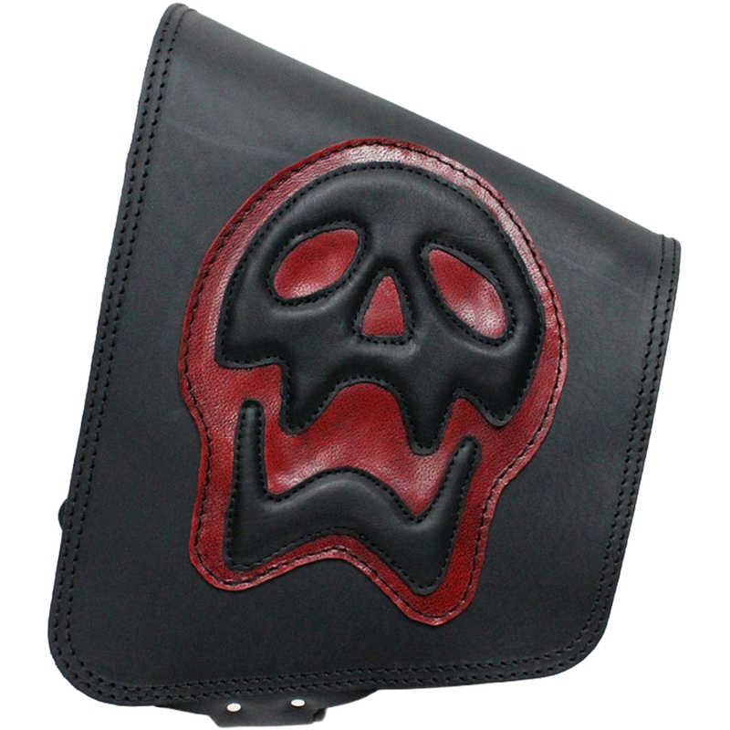 Leren motortas RSA S493 Skull HD Softail zwart-rood
