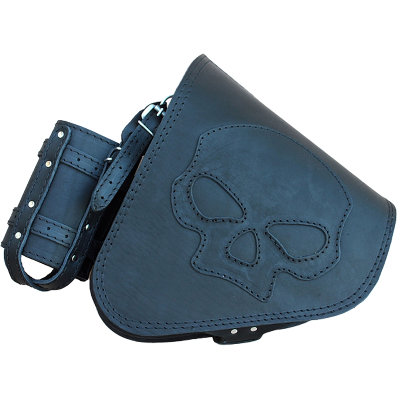 Leren motortas RSA S63 Skull HD Softail zwart