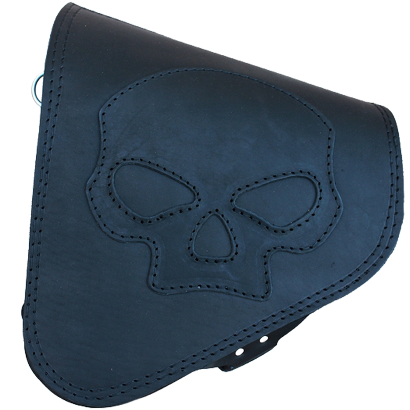 Leren motortas RSA S63 Skull HD Softail zwart