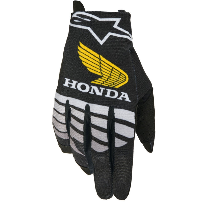 Alpinestars Radar Honda motorcrosshandschoenen zwart-grijs-geel