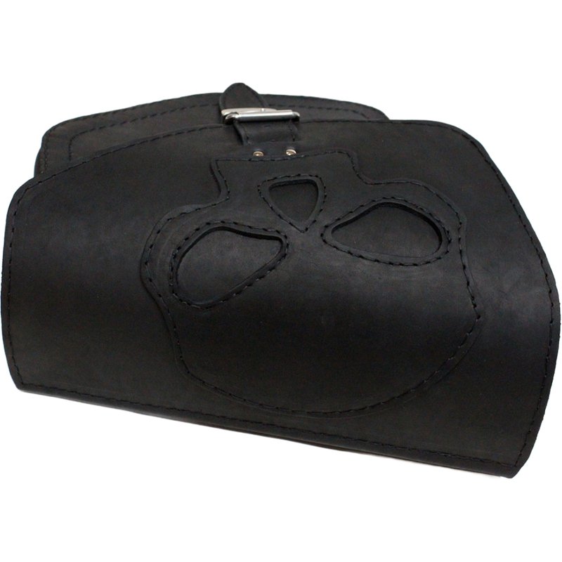 Leren motortas RSA S66 Skull HD Softail zwart
