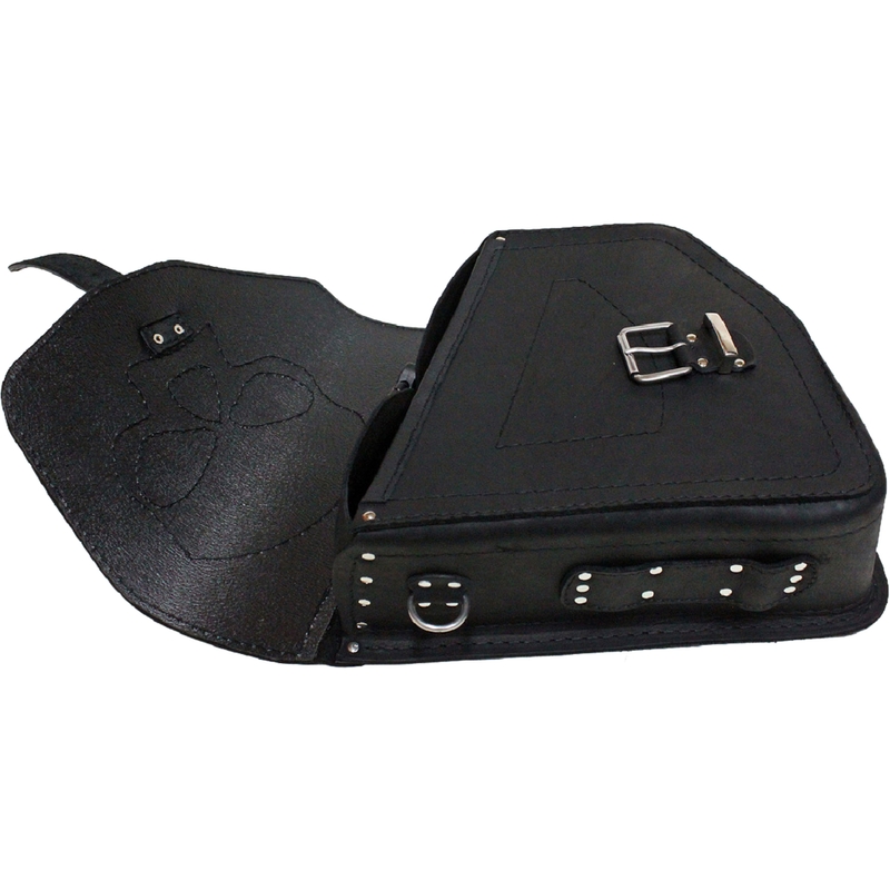 Leren motortas RSA S66 Skull HD Softail zwart