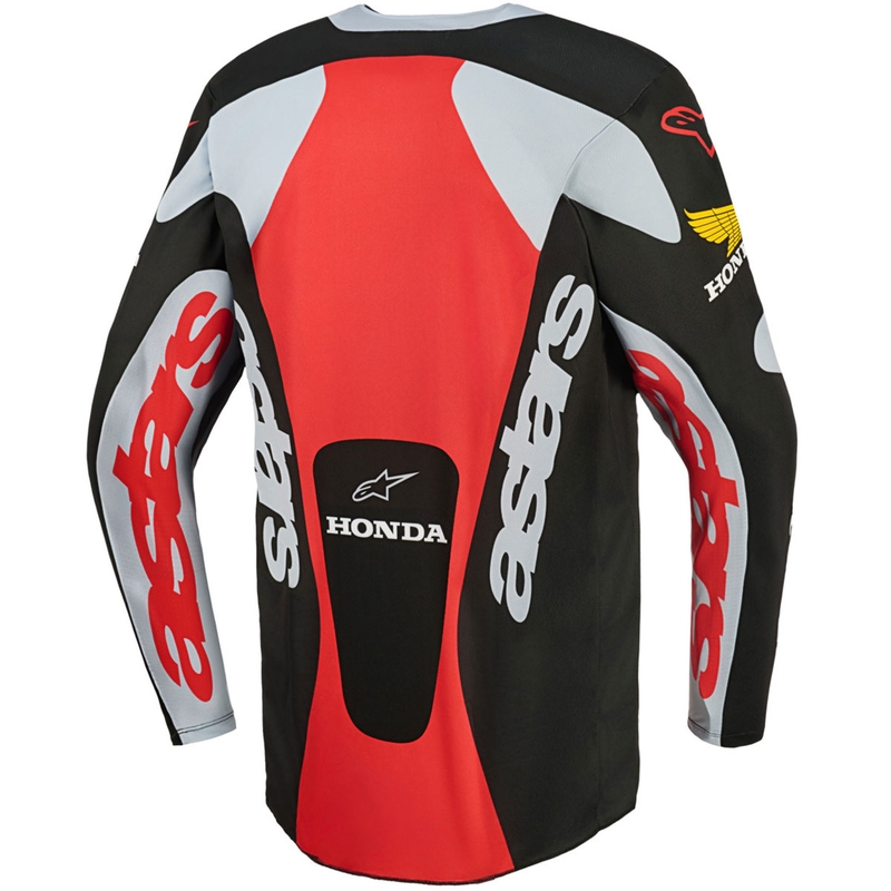 Alpinestars Racer Veil Honda motorcrossshirt in zwart-grijs-rood-geel