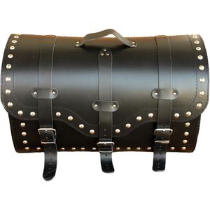 Leren motorkoffer met slot en klinknagels RSA K155 zwart