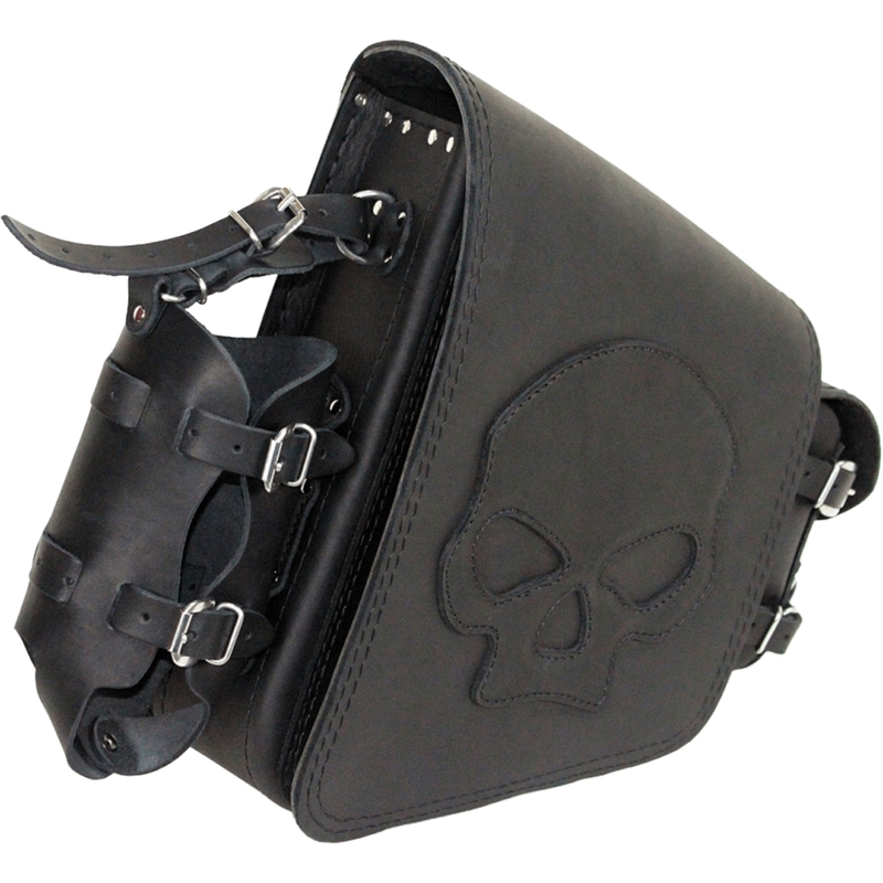 Leren motortas RSA S494 Skull HD Softail zwart