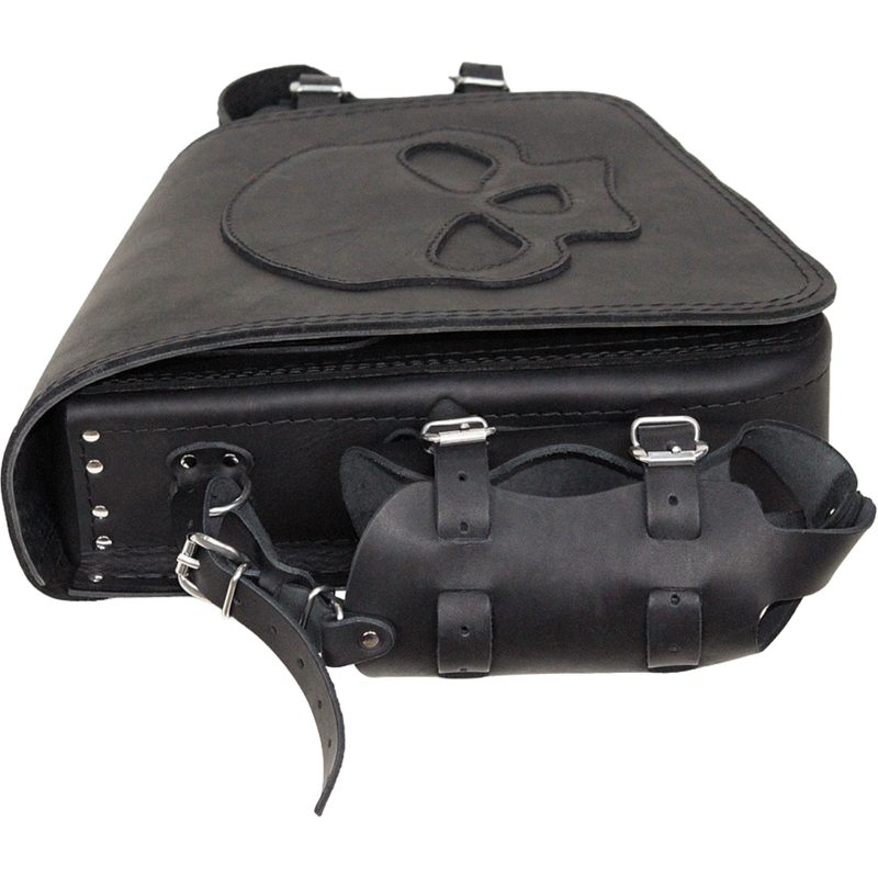 Leren motortas RSA S494 Skull HD Softail zwart