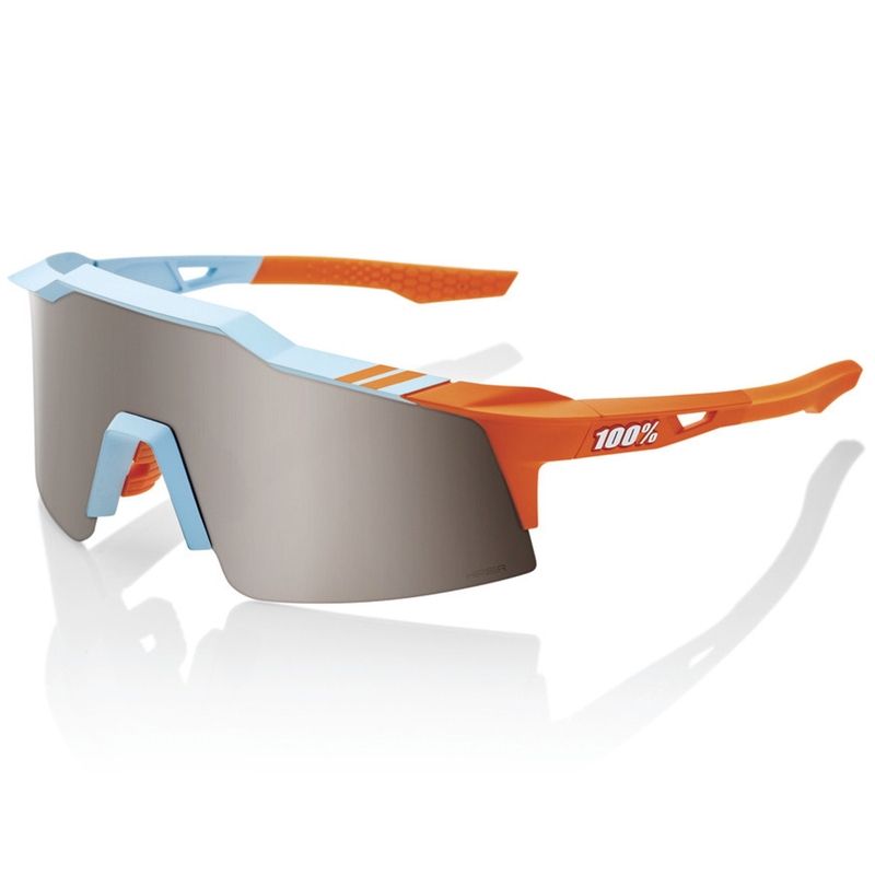 100% SPEEDCRAFT SL Soft Tact Two Tone Hiper zonnebril met zilverkleurige lenzen