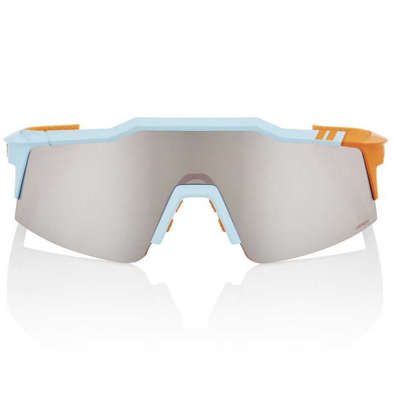 100% SPEEDCRAFT SL Soft Tact Two Tone Hiper zonnebril met zilverkleurige lenzen