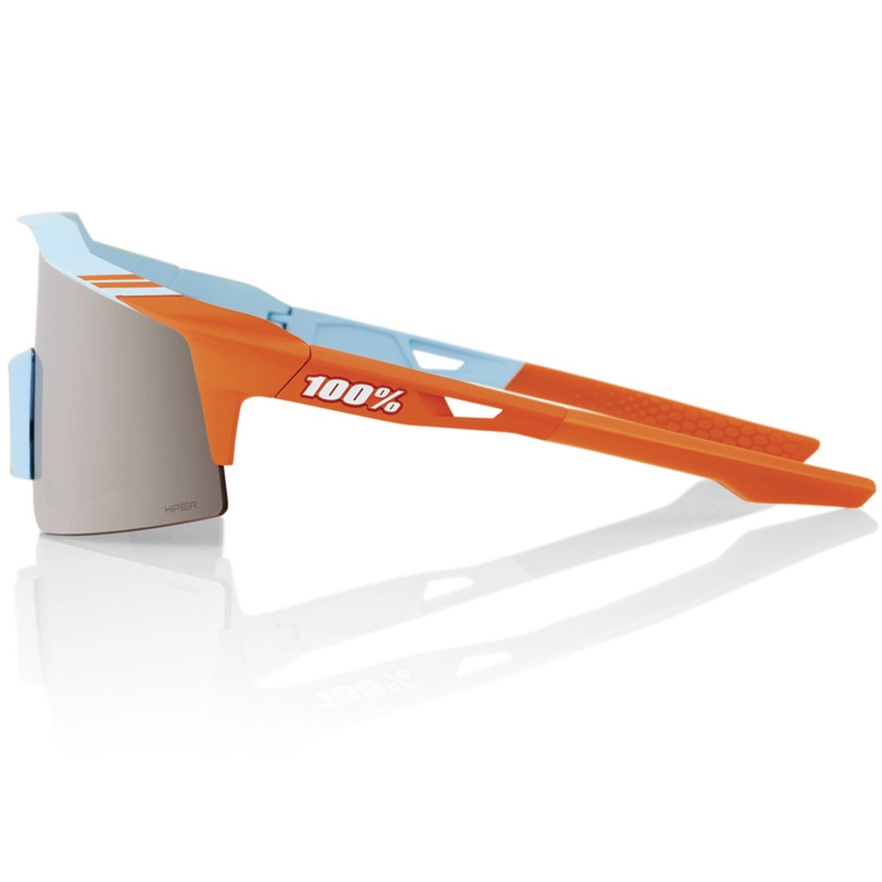 100% SPEEDCRAFT SL Soft Tact Two Tone Hiper zonnebril met zilverkleurige lenzen