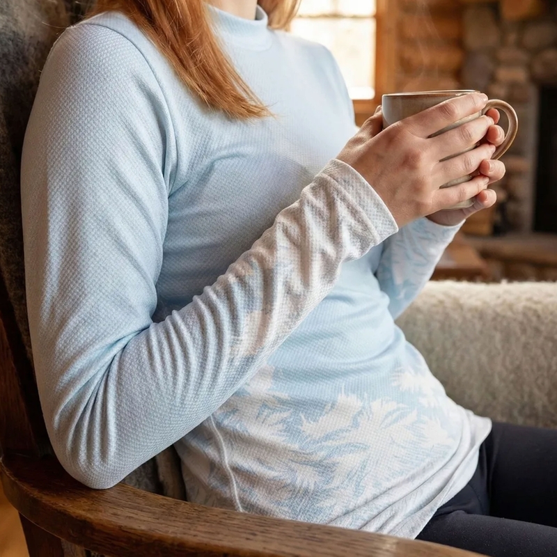 Dames thermoshirt nanosilver® Frozen blauw en wit