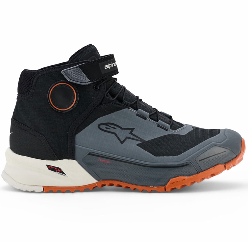 Alpinestars CR-X Drystar motorlaarzen zwart-donkergrijs-oranje