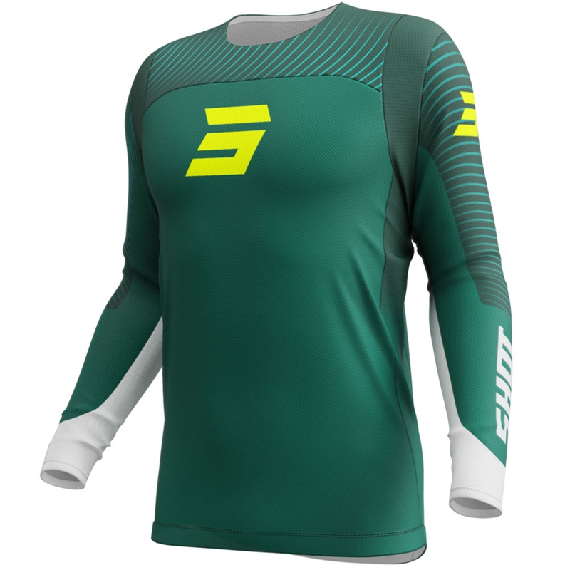 Motocrossshirt Shot Contact GP 26 groen-neongeel