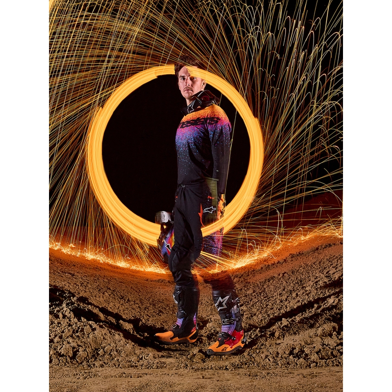 Alpinestars Supertech limited edition Black Hole motorcrossshirt in de kleur zwart