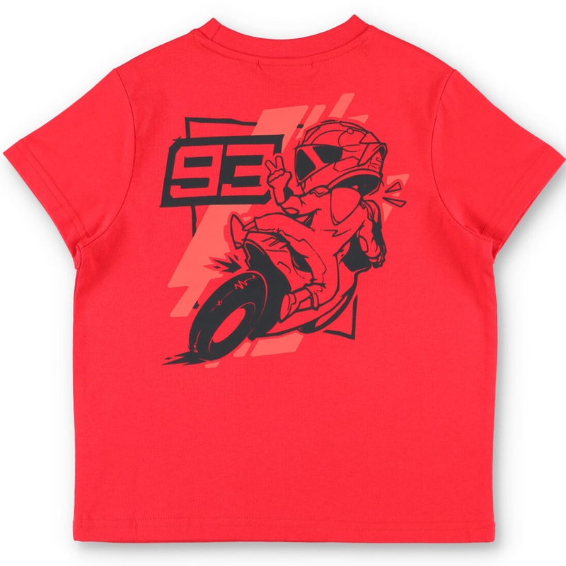 Kinder T-shirt met Ducati Marc Marquez-motorfietsprint, rood