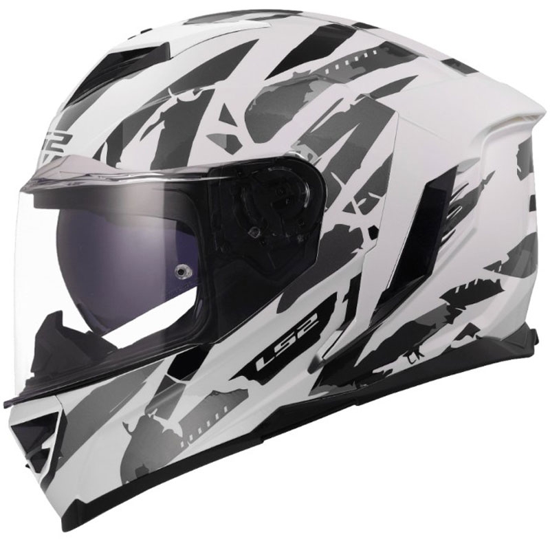 Integraal motorhelm LS2 FF818 Storm III Kaos wit-grijs
