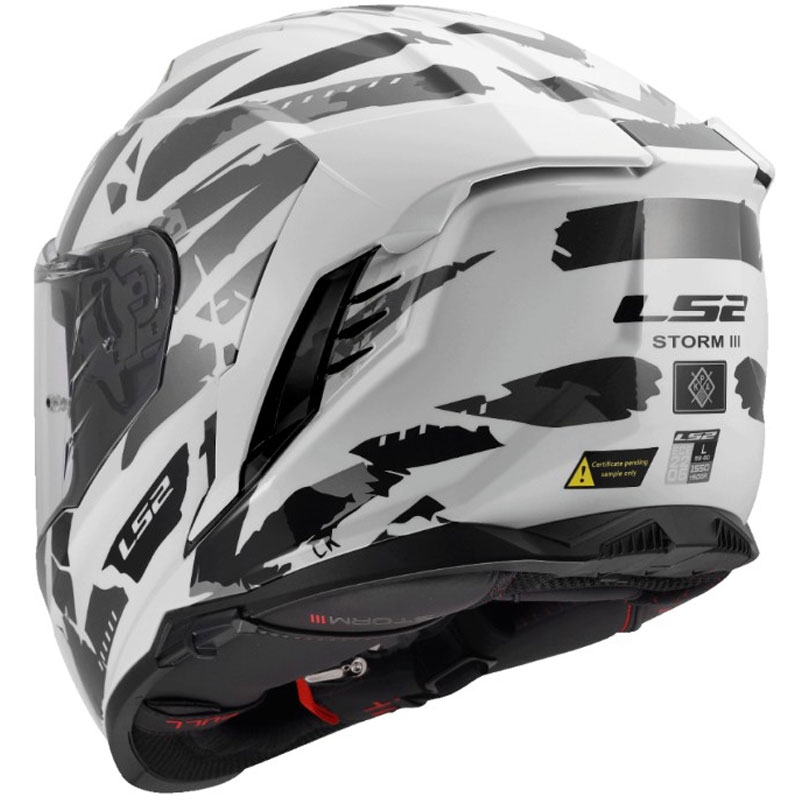 Integraal motorhelm LS2 FF818 Storm III Kaos wit-grijs